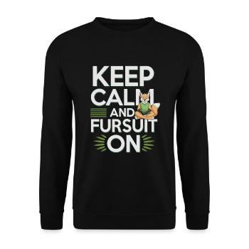 Furry Fandom Enthusiast Cosplay Fun and Fursuiting - Unisex Sweatshirt - black - Front - Alina (178cm) & Michal (187cm)
