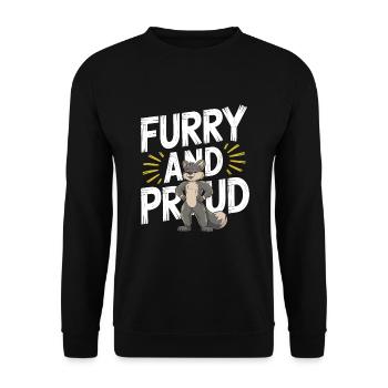Furry Fandom Enthusiast Cosplay Fun and Fursuiting - Unisex Sweatshirt - black - Front - Alina (178cm) & Michal (187cm)