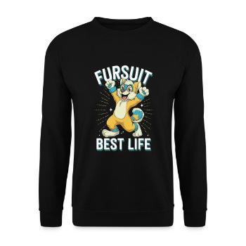 Furry Fandom Enthusiast Cosplay Fun and Fursuiting - Unisex Sweatshirt - black - Front - Alina (178cm) & Michal (187cm)