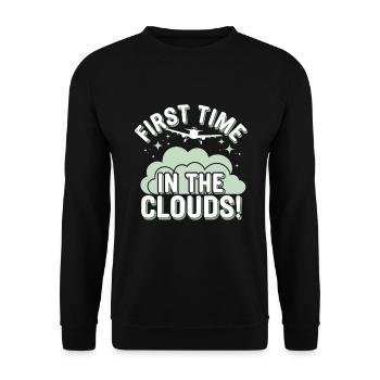 My First Plane Ride First Time Flying Adventure - Unisex Sweatshirt - black - Front - Alina (178cm) & Michal (187cm)