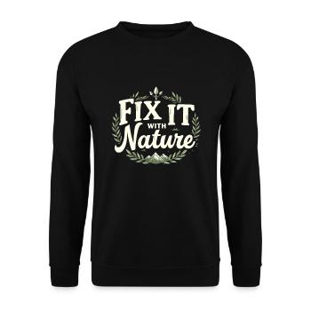 Guérison de la nature et bien-être grâce à - Sweat-shirt Unisexe - noir - Devant - Alina (178cm) & Michal (187cm)
