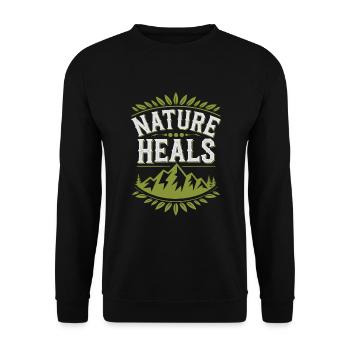 Guérison de la nature et bien-être grâce à - Sweat-shirt Unisexe - noir - Devant - Alina (178cm) & Michal (187cm)