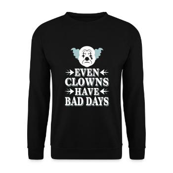 Melancholic Sad Clown Emotional Art Exploring - Unisex Pullover - Schwarz - Vorne - Alina (178cm) & Michal (187cm)