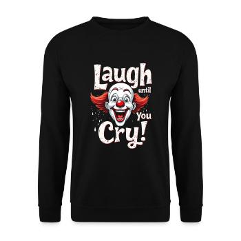 Melancholic Sad Clown Emotional Art Exploring - Unisex Pullover - Schwarz - Vorne - Alina (178cm) & Michal (187cm)