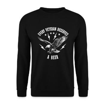Honor Veterans Day with Patriotism and Military - Unisex Sweatshirt - black - Front - Alina (178cm) & Michal (187cm)