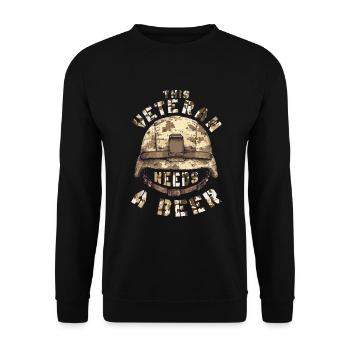Honor Veterans Day with Patriotism and Military - Unisex Sweatshirt - black - Front - Alina (178cm) & Michal (187cm)