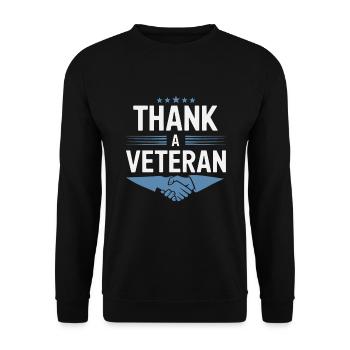 Honor Veterans Day with Patriotism and Military - Unisex Pullover - Schwarz - Vorne - Alina (178cm) & Michal (187cm)