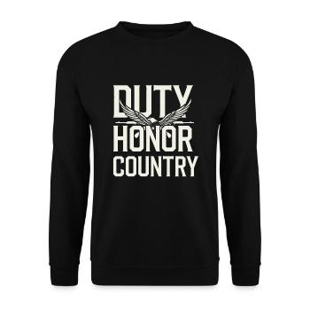 Honor Veterans Day with Patriotism and Military - Unisex Sweatshirt - black - Front - Alina (178cm) & Michal (187cm)