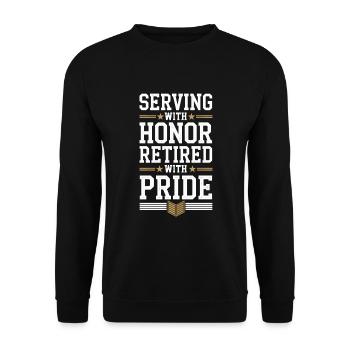 Honor Veterans Day with Patriotism and Military - Unisex Sweatshirt - black - Front - Alina (178cm) & Michal (187cm)