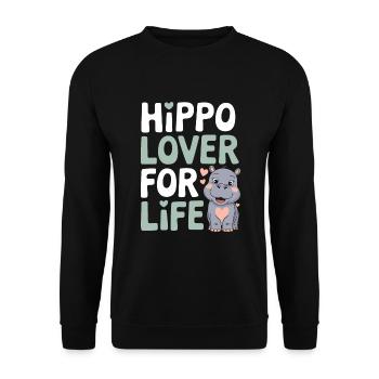 Adorable bébé hippopotame oeuvre pour les amateurs d’hippopotames - Sweat-shirt Unisexe - noir - Devant - Alina (178cm) & Michal (187cm)