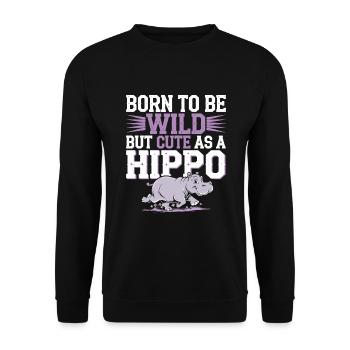Adorable bébé hippopotame oeuvre pour les amateurs d’hippopotames - Sweat-shirt Unisexe - noir - Devant - Alina (178cm) & Michal (187cm)
