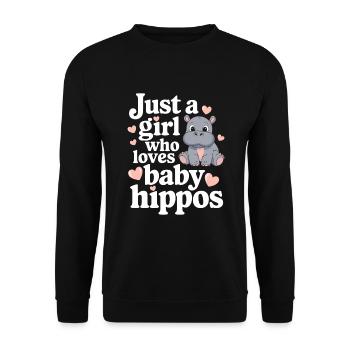 Adorable bébé hippopotame oeuvre pour les amateurs d’hippopotames - Sweat-shirt Unisexe - noir - Devant - Alina (178cm) & Michal (187cm)