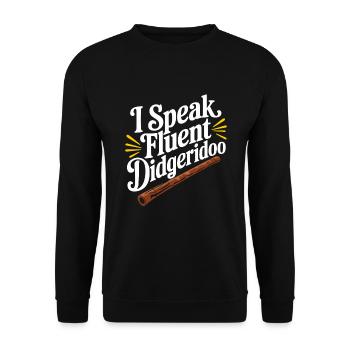 Didgeridoo Player Embracing Aboriginal Instrument - Unisex Pullover - Schwarz - Vorne - Alina (178cm) & Michal (187cm)