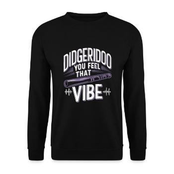 Didgeridoo Player Embracing Aboriginal Instrument - Unisex Sweatshirt - black - Front - Alina (178cm) & Michal (187cm)
