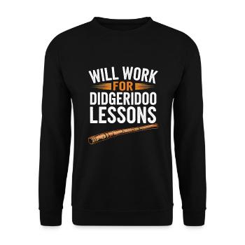 Didgeridoo Player Embracing Aboriginal Instrument - Unisex Pullover - Schwarz - Vorne - Alina (178cm) & Michal (187cm)