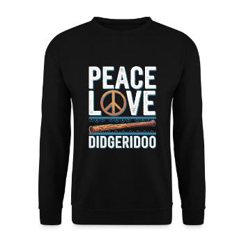 Didgeridoo Player Embracing Aboriginal Instrument - Unisex Pullover - Schwarz - Vorne - Alina (178cm) & Michal (187cm)