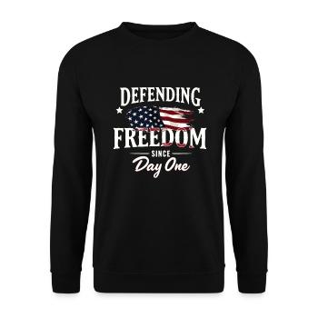 Honor Veterans Day with Patriotism and Military - Unisex Sweatshirt - black - Front - Alina (178cm) & Michal (187cm)