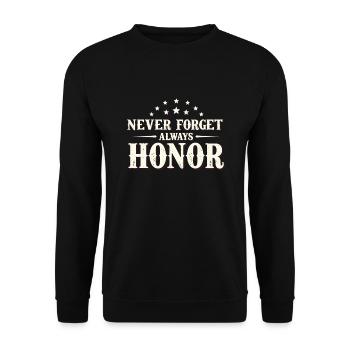 Honor Veterans Day with Patriotism and Military - Unisex Sweatshirt - black - Front - Alina (178cm) & Michal (187cm)