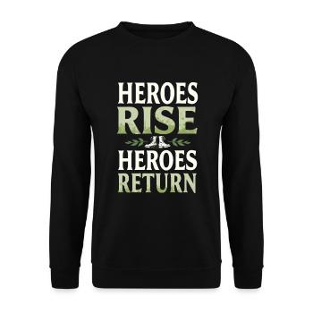 Honor Veterans Day with Patriotism and Military - Unisex Sweatshirt - black - Front - Alina (178cm) & Michal (187cm)
