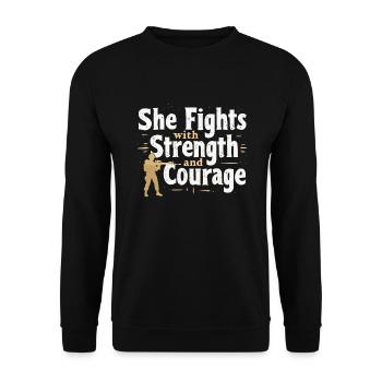 Honor Veterans Day with Patriotism and Military - Unisex Sweatshirt - black - Front - Alina (178cm) & Michal (187cm)