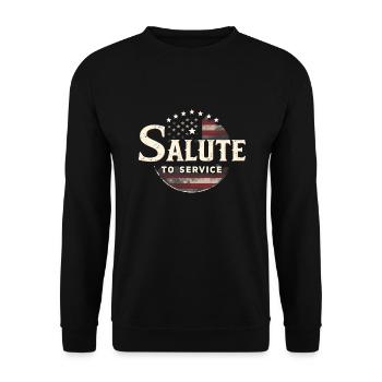 Honor Veterans Day with Patriotism and Military - Unisex Sweatshirt - black - Front - Alina (178cm) & Michal (187cm)