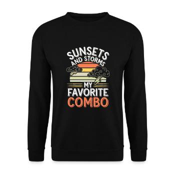 Observateur de tempêtes et météorologue amateur de météo - Sweat-shirt Unisexe - noir - Devant - Alina (178cm) & Michal (187cm)