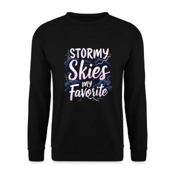 Observateur de tempêtes et météorologue amateur de météo - Sweat-shirt Unisexe - noir - Devant - Alina (178cm) & Michal (187cm)