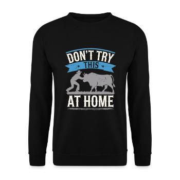 Rodeo Clown Entertainer Bull Riding And Rodeo - Unisex Pullover - Schwarz - Vorne - Alina (178cm) & Michal (187cm)