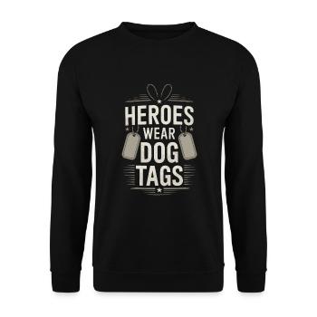 Honorez nos anciens combattants à l’occasion de la Journée des anciens combattants avec - Sweat-shirt Unisexe - noir - Devant - Alina (178cm) & Michal (187cm)