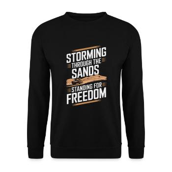 Ehre Der Golfkriegsveteranen Mit Nationalstolz Und - Unisex Pullover - Schwarz - Vorne - Alina (178cm) & Michal (187cm)
