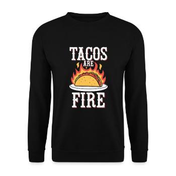 Authentische Mexikanische Tacos für Den Taco - Unisex Pullover - Schwarz - Vorne - Alina (178cm) & Michal (187cm)