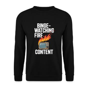 Binge Watching Marathon pour les fans de séries et de films - Sweat-shirt Unisexe - noir - Devant - Alina (178cm) & Michal (187cm)