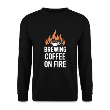 Amateurs de café Culture du café Café du matin Barista - Sweat-shirt Unisexe - noir - Devant - Alina (178cm) & Michal (187cm)