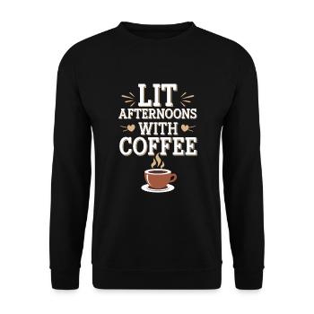 Kaffeeliebhaber Kaffeekultur Morgenkaffee Barista - Unisex Pullover - Schwarz - Vorne - Alina (178cm) & Michal (187cm)