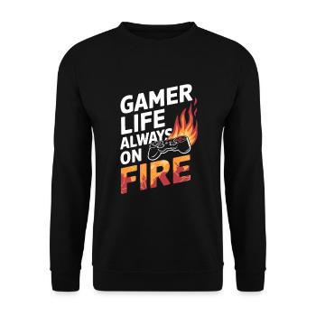 La vie de jeu pour les amateurs de jeux et le rétro - Sweat-shirt Unisexe - noir - Devant - Alina (178cm) & Michal (187cm)