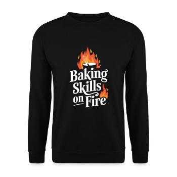 Passionné de pâtisserie Pâtisserie Maison - Sweat-shirt Unisexe - noir - Devant - Alina (178cm) & Michal (187cm)