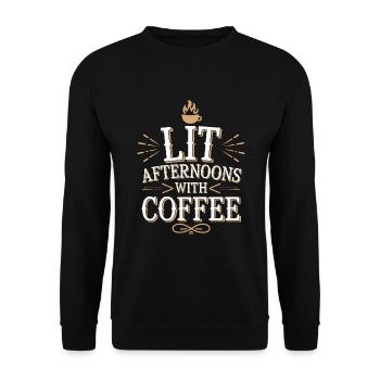 Amateurs de café Culture du café Café du matin Barista - Sweat-shirt Unisexe - noir - Devant - Alina (178cm) & Michal (187cm)