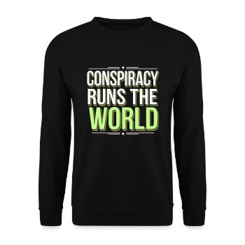 Conspiration mondiale du Nouvel Ordre Mondial - Sweat-shirt Unisexe - noir - Devant - Alina (178cm) & Michal (187cm)