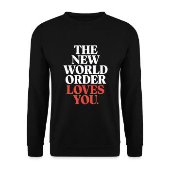 Conspiration mondiale du Nouvel Ordre Mondial - Sweat-shirt Unisexe - noir - Devant - Alina (178cm) & Michal (187cm)