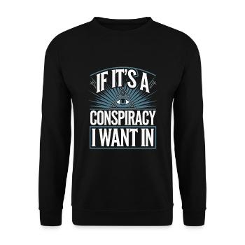 Conspiration mondiale du Nouvel Ordre Mondial - Sweat-shirt Unisexe - noir - Devant - Alina (178cm) & Michal (187cm)