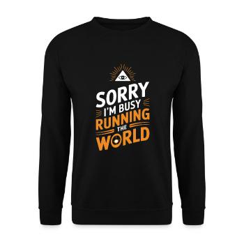 Conspiration mondiale du Nouvel Ordre Mondial - Sweat-shirt Unisexe - noir - Devant - Alina (178cm) & Michal (187cm)