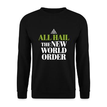 Conspiration mondiale du Nouvel Ordre Mondial - Sweat-shirt Unisexe - noir - Devant - Alina (178cm) & Michal (187cm)