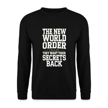 Verschwörung Der Neuen Weltordnung Globale - Unisex Pullover - Schwarz - Vorne - Alina (178cm) & Michal (187cm)