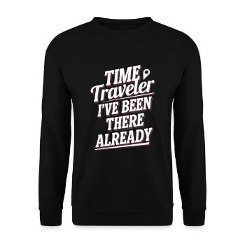 Time travel sci-fi enthusiast and time machine - Unisex Sweatshirt - black - Front - Alina (178cm) & Michal (187cm)