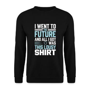 Time travel sci-fi enthusiast and time machine - Unisex Sweatshirt - black - Front - Alina (178cm) & Michal (187cm)