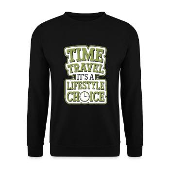 Time travel sci-fi enthusiast and time machine - Unisex Sweatshirt - black - Front - Alina (178cm) & Michal (187cm)