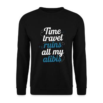 Time travel sci-fi enthusiast and time machine - Unisex Sweatshirt - black - Front - Alina (178cm) & Michal (187cm)