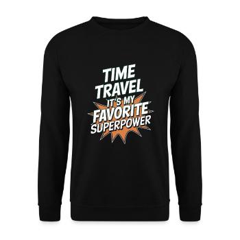 Time travel sci-fi enthusiast and time machine - Unisex Sweatshirt - black - Front - Alina (178cm) & Michal (187cm)