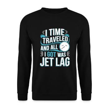 Time travel sci-fi enthusiast and time machine - Unisex Sweatshirt - black - Front - Alina (178cm) & Michal (187cm)
