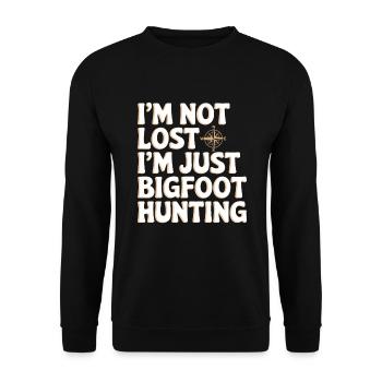 Bigfoot Believer Sasquatch Cryptid Forest Creature - Unisex Sweatshirt - black - Front - Alina (178cm) & Michal (187cm)